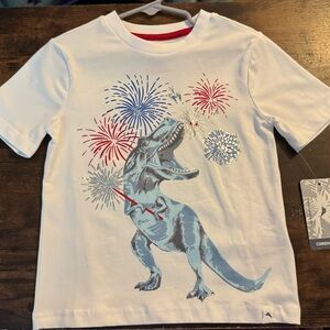 Tommy Bahama Kids Dino Fireworks Tee - White, Red, Blue